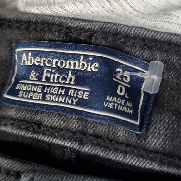 Abercrombie & Fitch size 0L size 25 faded black Simone high rise super s… - Picture 4 of 14